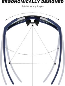 Lunettes tactiques avec 3 verres interchangeables, lunettes de sport d'extérieur - Product Image 6