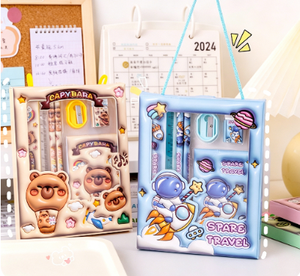 Lindo Set de Regalo de Papelería Infantil 6 en 1 con Lápices, Regla, Borrador y Cuaderno - Product Image 1