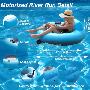Bouée de piscine ronde gonflable en PVC avec une hélice, 110 cm, épaisseur 0,35 mm, pour adultes, utilisation en piscine et à la plage en été - Product Image 2