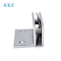KKZ Chrome poli 70mm 90mm profil carré en laiton massif robuste verre de douche à 90 degrés pince fixe bride montage mural