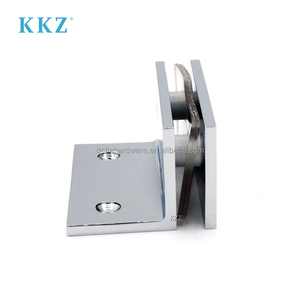 KKZ Chrome poli 70mm 90mm profil carré en <span class=keywords><strong>laiton</strong></span> massif robuste verre de douche à 90 degrés pince fixe <span class=keywords><strong>bride</strong></span> montage mural - Product Image 2