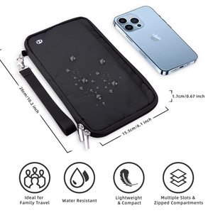 Portefeuille de voyage familial anti-RFID robuste pour 4 passeports, organiseur de documents sécurisé pour le voyage - Product Image 6