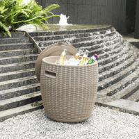Table de bar portable 2 en 1 pour boissons de jardin, refroidisseur de bière, table de refroidissement extérieure