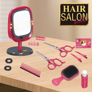 Juego de Salón de Belleza Jinying para Niñas, 14 Piezas, con Espejo con Luz LED, Secador de Pelo, Juguetes de Peluquería para Disfrazarse - Product Image 4