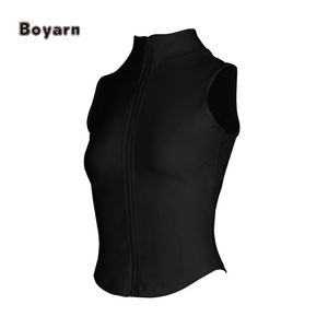 Boyarn Zip-up Sweat Gilet Veste Femmes Col Haut Sans Manches Écologique Spandex/Nylon Workout Tops Respirant Athlétique Yoga - Product Image 6