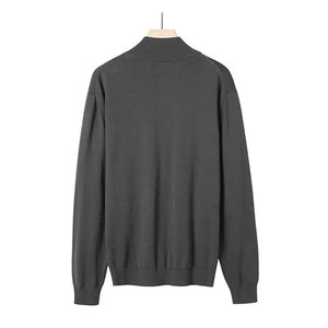 Pull personnalisé à fermeture éclair intégrale en maille côtelée, veste en tricot, pull en coton à manches longues tendance hiver 2026 pour homme - Product Image 4