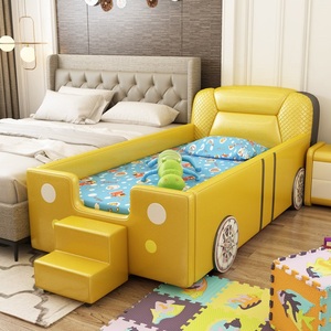 <span class=keywords><strong>Lit</strong></span> enfant en cuir style voiture de course JS, design moderne et simple, avec cadre en bois massif, écologique et confortable, amovible pour raccorder au <span class=keywords><strong>lit</strong></span> parent. - Product Image 6