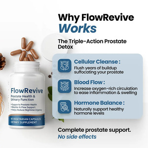 Capsules pour la prostate LUVVITA, vente en gros personnalisée, avec du palmier nain, Flow Revive, santé de la prostate et fonction urinaire, compléments alimentaires à base de plantes - Product Image 2