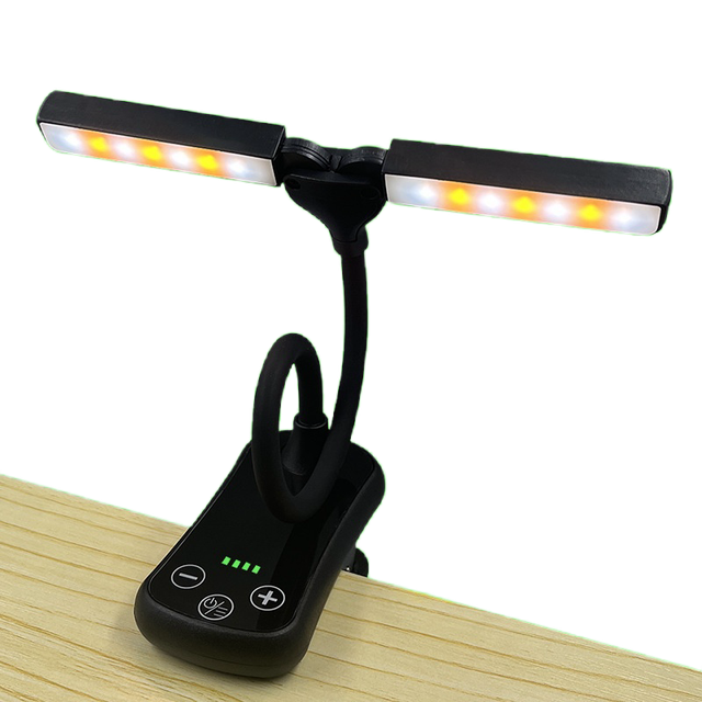 Portable Rechargeable Double Dual Head Small Mini Foldable LED USB Clip on Bookmark Book Reading Light Lamp with Clip for Book
