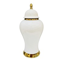 Vase de table en céramique émaillée électroplaquée Art Déco de luxe, fait main, doré, pour mariage, décoration intérieure, ornement, peut contenir de l'eau