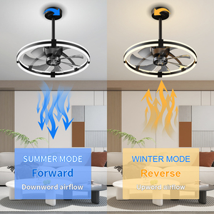 23.6in Minimalist <b>Ceiling</b> Fan <b>Light</b>, 3000K-6500K <b>Dimmable</b> <b>LED</b> Fandelier, Reversible Silent Copper Motor for Living Room Bedroom - Product Image 3