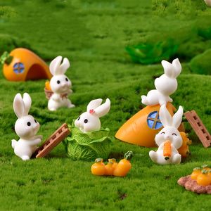 Personnalisable lapin parc Micro paysage ornements mignon dessin animé Animal carotte résine bricolage jardin artisanat transfrontalier - Product Image 1