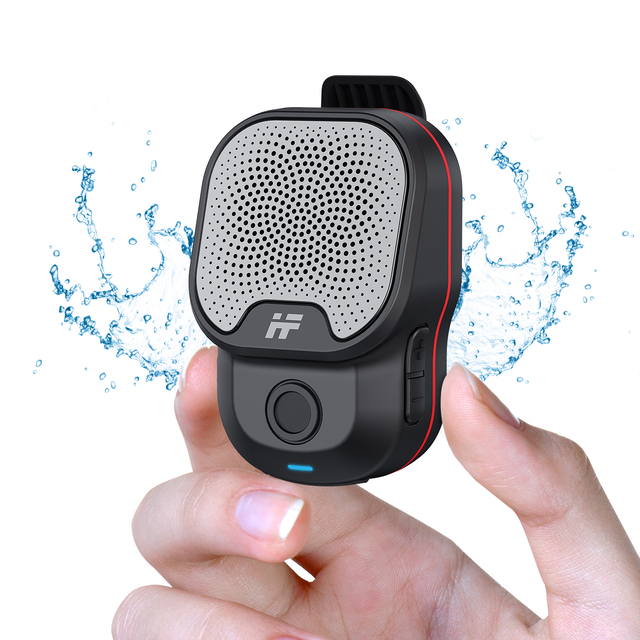 Wearable for Plastic Portable Speaker IPX7 Waterproof AirPlay Clip-On Design Supports Hands-Free Music Playback & Calls