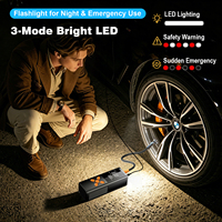 Compresseur d'air numérique intelligent pour pneus de voiture, gonfleur portable avec moniteur de pression, pompe et lumière d'urgence facile à utiliser
