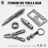 Usine OEM ODM, fabrication sur mesure, équipement de survie en titane usiné CNC, multi-outil EDC / porte-clés d'autodéfense / perles EDC / outil EDC