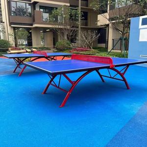 Mesa de ping-pong para exteriores con tablero de 18 mm, estructura de 30x50 mm resistente a la intemperie, para escuelas, parques y comunidades, estándar de Guangdong - Product Image 3