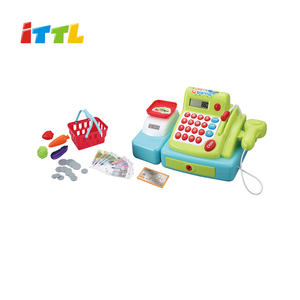 Trẻ em giả vờ chơi & mầm non Mua Sắm Đồ chơi thiết lập điện tử tiền mặt đăng ký máy tính máy quét nhựa hiệu ứng âm thanh phụ kiện - Product Image 3