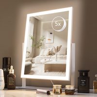 Miroir de coiffeuse moderne pour chambre à coucher avec éclairage LED et variateur tactile pour décoration de vanité RM-VT60