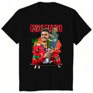 Cross-border for <strong>CR7</strong> Soccer Star Print American-style Streetwear Mens Womens Loose-fit Breathable Quick-drying Polyester <strong>T</strong>-<strong>shirt</strong> - Product Image 2