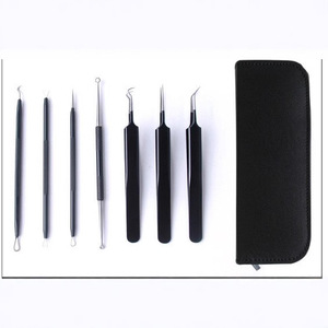 KHC 7 Piece Blackhead Extraction <b>Needle</b> Set Stainless Steel Acne Remover Face Skin Care Tool Kit with Zipper <b>Case</b> - Product Image 1