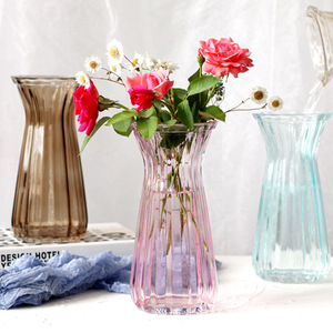 Jarrón transparente nórdico Vertical arreglo de vidrio cristal Vasa colorido para flor hidropónica logotipo personalizado aniversario - Product Image 2