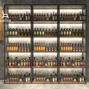 Özel Dayanıklı Metal Duvara Monte Şaraplık ve Bar Teşhir Standı (Restoran, Otel Yemek Alanları için) - Product Image 3