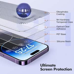 Meilleur film de protection d'écran en verre trempé anti-espionnage transparent HD pour iPhone 14 Plus sonneries de téléphone <span class=keywords><strong>portable</strong></span> les plus minces incluses GPS - Product Image 5