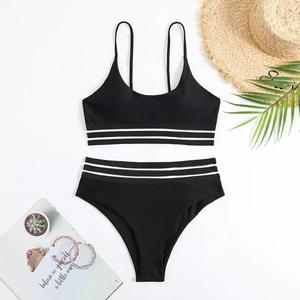 <span class=keywords><strong>Maillot</strong></span> <span class=keywords><strong>de</strong></span> <span class=keywords><strong>bain</strong></span> bikini transfrontalier européen et américain sexy, ensemble <span class=keywords><strong>2</strong></span> <span class=keywords><strong>pièces</strong></span> pour femme, sportif, taille haute, dos nu, rayé, en nylon - Product Image 4