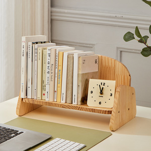 Étagère de bureau en bois, couleur noyer naturel, organisateur multifonctionnel, type sur pied, pour rangement à domicile ou au bureau - Product Image 2