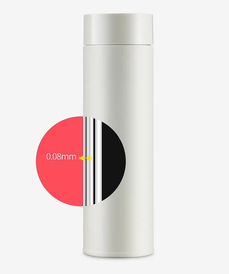 OEM Ultra hafif parlatıcı moda iş kullanışlı su şişesi 316 paslanmaz çelik ısı koruma 500ml vakumlu termos şişe