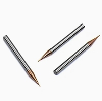Fraise à queue sphérique en carbure HRC65, micro-diamètre, 2 dents, avec revêtement Nano-bleu, pour outils de fraisage CNC