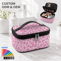 Sac de voyage pour femme, grande capacité, étanche, en PU, imprimé camouflage rose, sac à cosmétiques portable, organiseur de maquillage