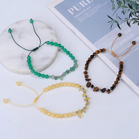 Bracelet en pierre de cristal naturel à la mode avec cordon en macramé améthyste oeil de tigre bijou réglable chanceux Feng Shui bricolage durable
