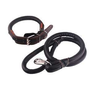 Groothandel Custom Zacht Lederen Huisdier Touw Hondenriem Kraag Veganistisch Leer Kleine Grote Hondenriem Lood En Kraag Voor Veiligheid - Product Image 4