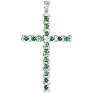 تصميم أصلي أخضر صليب S925 ترصيع الفضة مع اليشم قلادة الأزياء الدينية النسائية مجوهرات للهدايا - Product Image 2