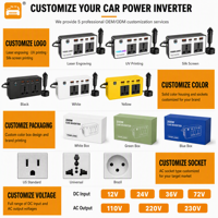 Convertidor de Corriente de 12v a 110v de Fábrica OEM, Adaptador de Enchufe para Auto con Cargador de Auto USB Dual, Inversor para Computadora Portátil