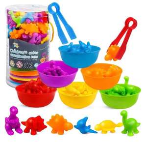 Rompecabezas para bebés, juguetes para contar, <span class=keywords><strong>dinosaurio</strong></span> pequeño con taza de clasificación de colores, juguetes a juego Montessori - Product Image 6