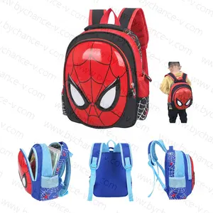 Best cool gift for primary school young boys cartoon school supplies superhero 3D spiderman mask shape schoolbag backpack