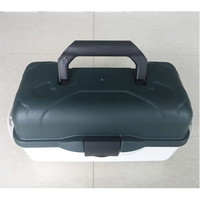 Boîte de pêche multi-couches en PP étanche avec poignée portable, étui à leurres vert foncé et orange pour le rangement des équipements de pêche