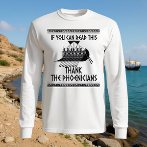 Camiseta de manga larga con la frase: Si puedes leer esto, gracias a los fenecios - Product Image 3