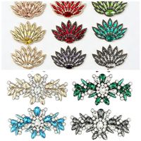 Aksesoris Perhiasan DIY Berbentuk Kipas dengan Hiasan Bunga dan Rhinestone, Perekat Panas, Bahan Katun Murni untuk Gaun Formal dan Hiasan Rambut