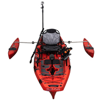 Kayak de pêche modulaire en 3 parties, 9,5 pieds, à monter soi-même, professionnel, en plastique, avec propulsion à pédales