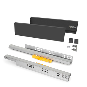 Antracite Grey Design moderno vertice 93mm cassetto esterno Push Syncro acciaio 400 3197135 EMUCA morbida chiusura armadio cerniera 45mm - Product Image 1