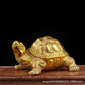 Statues de <span class=keywords><strong>tortue</strong></span> et de <span class=keywords><strong>dragon</strong></span> porte-bonheur en laiton pur <span class=keywords><strong>Feng</strong></span> <span class=keywords><strong>Shui</strong></span> chinois et articles bouddhistes, figurines en laiton doré et cuivre - Product Image 3