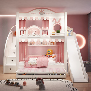 <span class=keywords><strong>Lit</strong></span> <span class=keywords><strong>superposé</strong></span> en bois de caoutchouc directement de l'usine avec un grand espace de rangement, design moderne minimaliste et ludique pour la chambre à coucher - Product Image 2