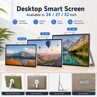 Monitor Portátil Inteligente con Pantalla Táctil de 27/24 Pulgadas, Android 15, FHD 1080P, Batería Integrada, Cámara de 13MP, Pantalla Inalámbrica para el Hogar