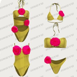 Maillots de bain, vêtements de plage, maillots de bain pour femmes avec sarong, perles métalliques, découpes, maillot de bain une pièce pour femme - Product Image 6