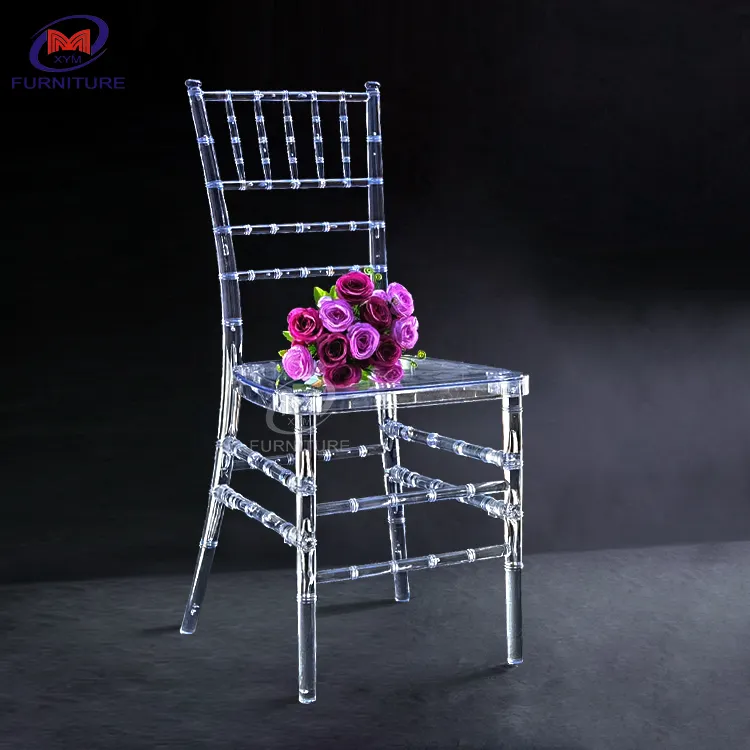 Guangdong all'ingrosso cristallo acrilico trasparente trasparente Chiavari sedia resina festa evento Tiffany sedie matrimonio