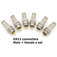 GX12 Connecteur aviation M12 à broches plaquées or Connecteur 4 conducteurs 4P Connecteur mâle femelle pour fil à souder