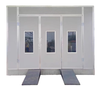 Cabine de peinture automobile XINYUAN pour bus/camion, personnalisable, quatre portes vitrées, chauffage électrique, éclairage LED, ventilateurs de refroidissement à air 10KW